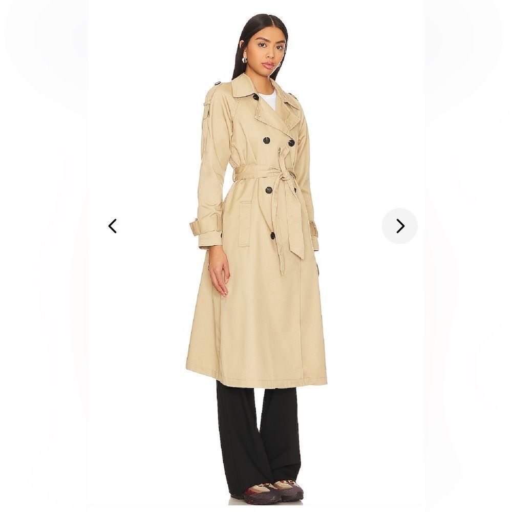 NWT Lovers and Friends Rachel Ridley Trench Coat Beige khaki belted Revolve S - Picture 4 of 12